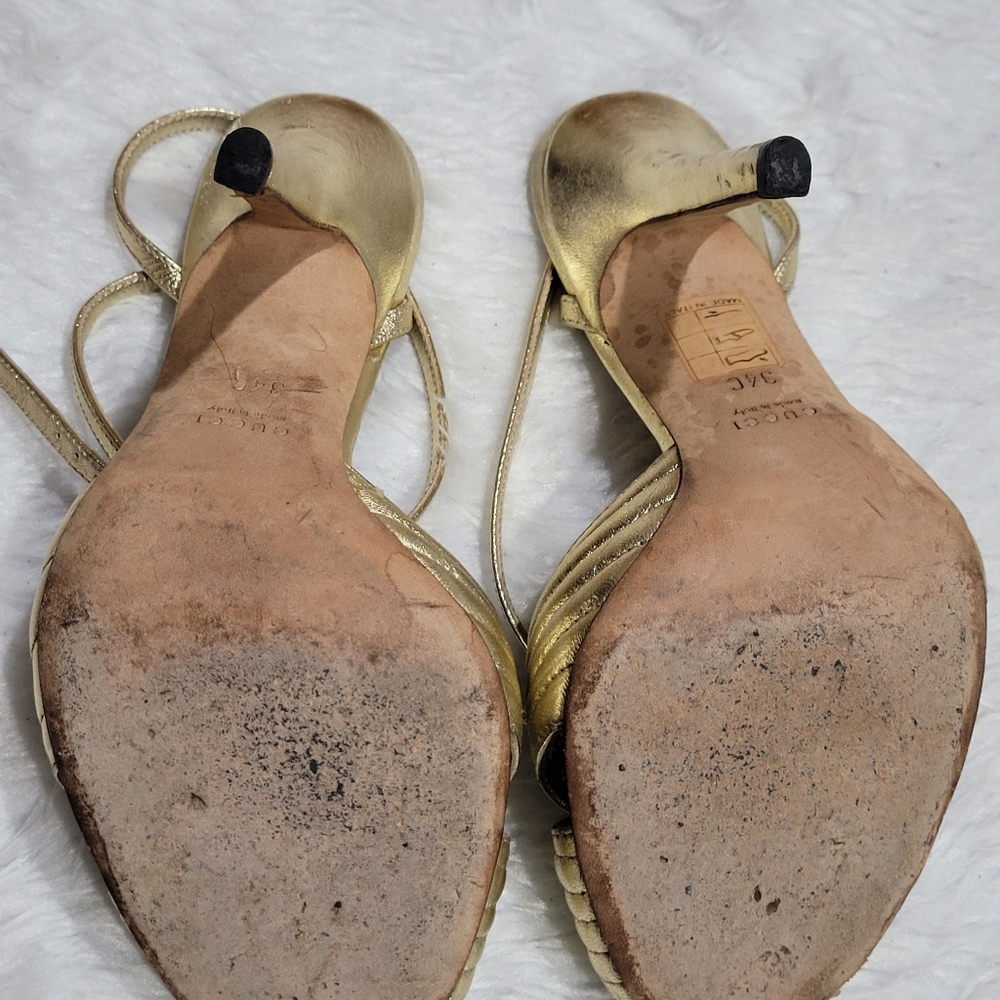 ♥️Auth GUCCI sandals Sexy Elegant heel shoe sz 34C ♥️ - Picture 10 of 16